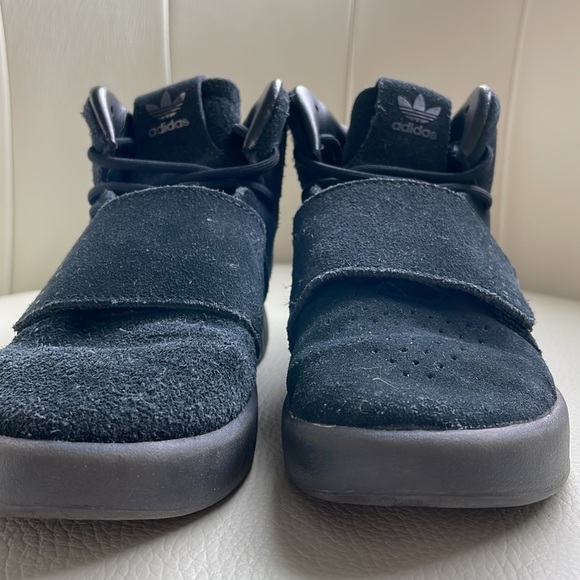 Sz12 kids Adidas 3 stripe Tubular Invader strap triple black GUC basketball - Picture 8 of 16